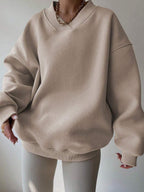 INAWLY Women's Spring And Autumn Loose Fit Casual Pullover With V-Neck And Dropped Shoulders,Ladies Spring/Fall Casual Long Sleeve V Neck Loose Regular Mint Green Drop Shoulder Pullovers Women Hoodies,Long Sleeve Tops Graduation,Back To School Outfits,Graduation,Teacher Outfits For Women,Back To School
