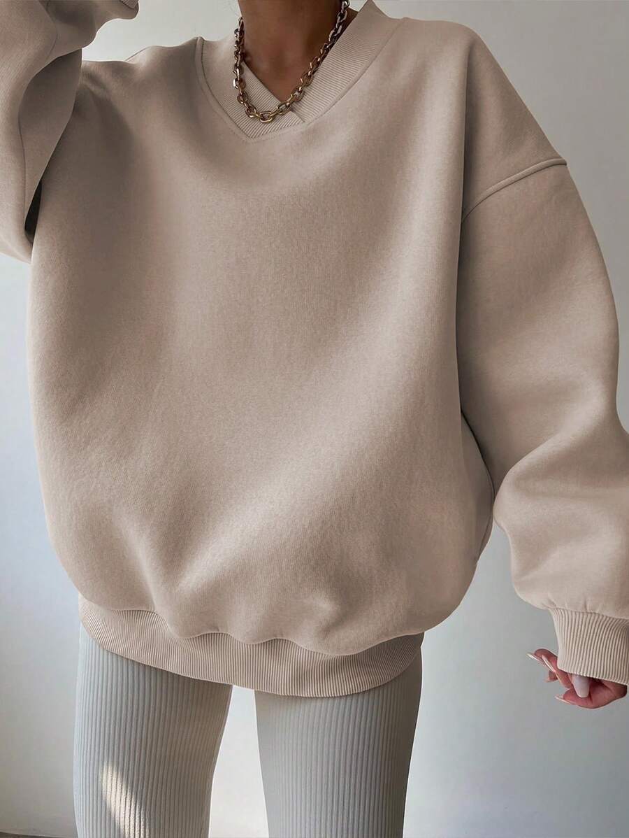 INAWLY Women's Spring And Autumn Loose Fit Casual Pullover With V-Neck And Dropped Shoulders,Ladies Spring/Fall Casual Long Sleeve V Neck Loose Regular Mint Green Drop Shoulder Pullovers Women Hoodies,Long Sleeve Tops Graduation,Back To School Outfits,Graduation,Teacher Outfits For Women,Back To School