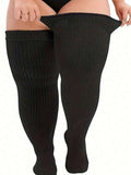 Plus Size Thigh High Socks For  - Extra Wide & Long Knit Thigh High Socks, Cozy