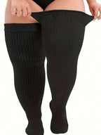 Plus Size Thigh High Socks For  - Extra Wide & Long Knit Thigh High Socks, Cozy