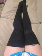 Plus Size Thigh High Socks For  - Extra Wide & Long Knit Thigh High Socks, Cozy