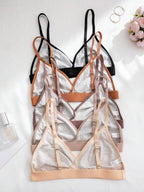 5pcs Women's Solid Color Non-Wired Bra With Spaghetti Strap