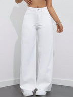 SHEIN ICON Women's Loose Fit Wide Leg Pockets Casual Versatile Jeans Pants