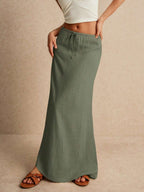 Poéselle Women's Skirt, Floor Length Maxi Skirt, Tie At Waist, Cute Skirt, Low Waist Skirt