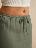 Poéselle Women's Skirt, Floor Length Maxi Skirt, Tie At Waist, Cute Skirt, Low Waist Skirt
