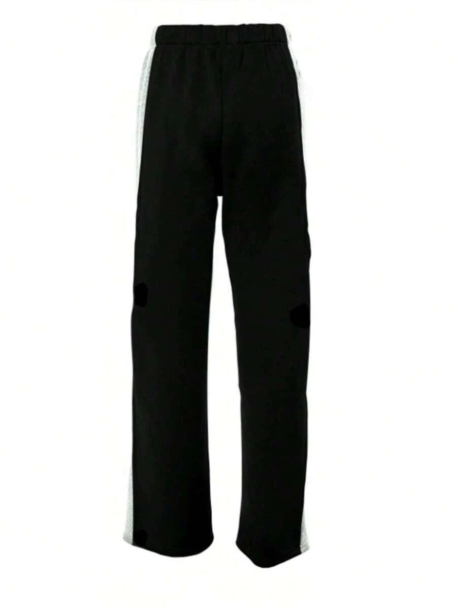 SHEIN Plus Size Casual Splice Colorblock Sweatpants Graduation,Back To School Outfits,Graduation,Teacher Outfits For Women,Back To School Fall Cloth For Women