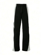 SHEIN Plus Size Casual Splice Colorblock Sweatpants Graduation,Back To School Outfits,Graduation,Teacher Outfits For Women,Back To School Fall Cloth For Women