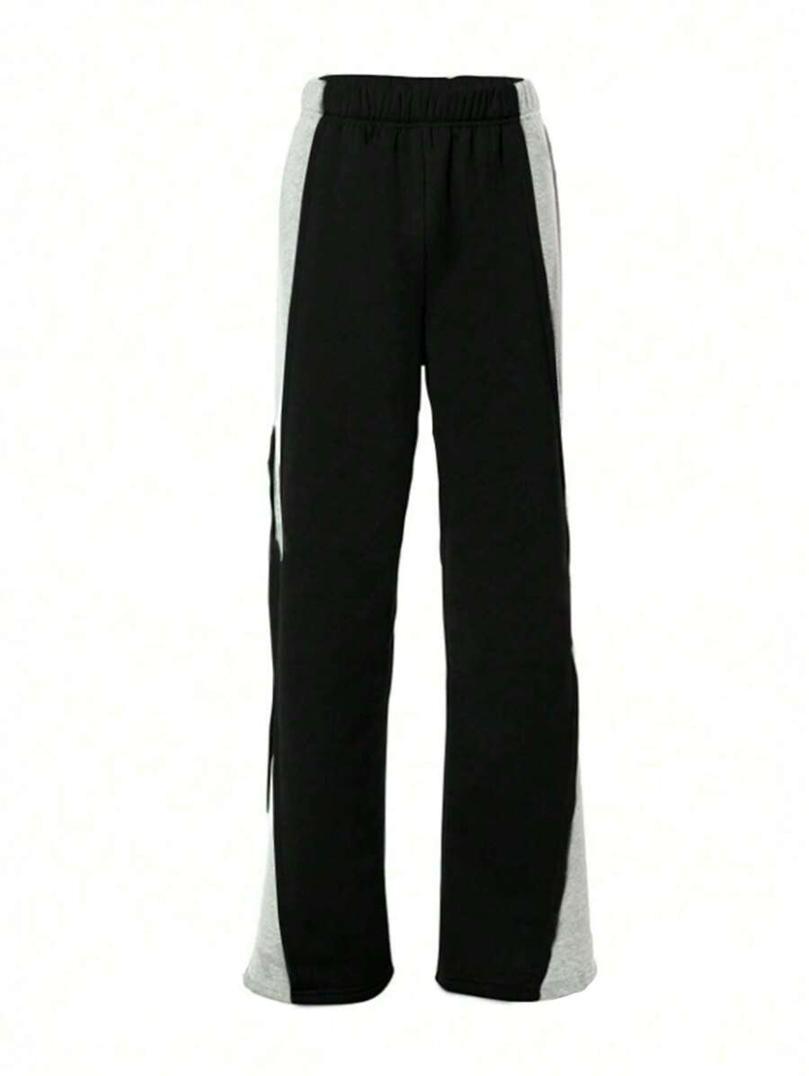 SHEIN Plus Size Casual Splice Colorblock Sweatpants Graduation,Back To School Outfits,Graduation,Teacher Outfits For Women,Back To School Fall Cloth For Women