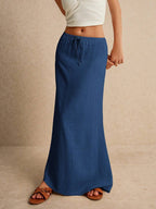 Poéselle Women's Skirt, Floor Length Maxi Skirt, Tie At Waist, Cute Skirt, Low Waist Skirt