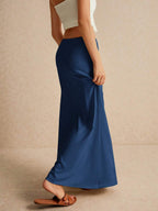 Poéselle Women's Skirt, Floor Length Maxi Skirt, Tie At Waist, Cute Skirt, Low Waist Skirt