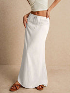 Poéselle Women's Skirt, Floor Length Maxi Skirt, Tie At Waist, Cute Skirt, Low Waist Skirt