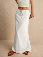 Poéselle Women's Skirt, Floor Length Maxi Skirt, Tie At Waist, Cute Skirt, Low Waist Skirt