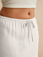 Poéselle Women's Skirt, Floor Length Maxi Skirt, Tie At Waist, Cute Skirt, Low Waist Skirt