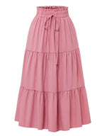 Women's Ditsy Floral Layered Ruffle Elastic Waist Vacation Skirt