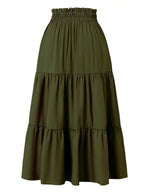 Women's Ditsy Floral Layered Ruffle Elastic Waist Vacation Skirt