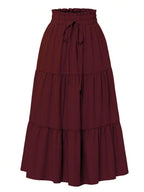 Women's Ditsy Floral Layered Ruffle Elastic Waist Vacation Skirt
