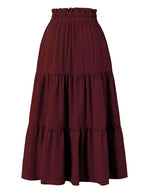Women's Ditsy Floral Layered Ruffle Elastic Waist Vacation Skirt