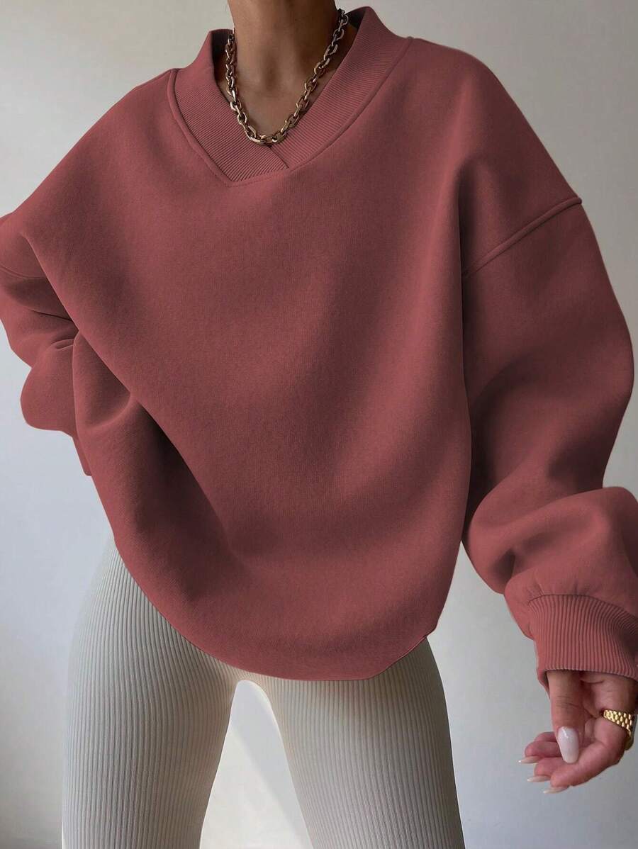 INAWLY Women's Spring And Autumn Loose Fit Casual Pullover With V-Neck And Dropped Shoulders,Ladies Spring/Fall Casual Long Sleeve V Neck Loose Regular Mint Green Drop Shoulder Pullovers Women Hoodies,Long Sleeve Tops Graduation,Back To School Outfits,Graduation,Teacher Outfits For Women,Back To School