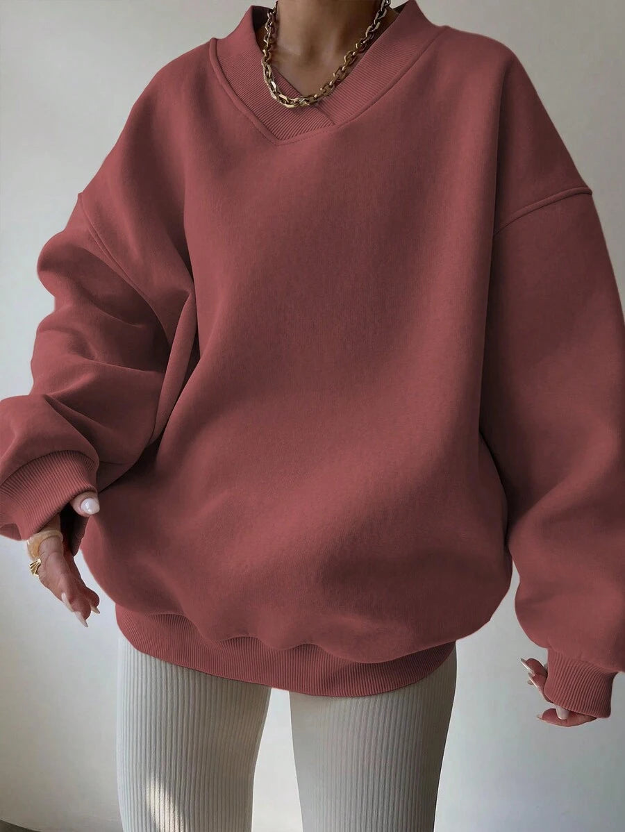 INAWLY Women's Spring And Autumn Loose Fit Casual Pullover With V-Neck And Dropped Shoulders,Ladies Spring/Fall Casual Long Sleeve V Neck Loose Regular Mint Green Drop Shoulder Pullovers Women Hoodies,Long Sleeve Tops Graduation,Back To School Outfits,Graduation,Teacher Outfits For Women,Back To School