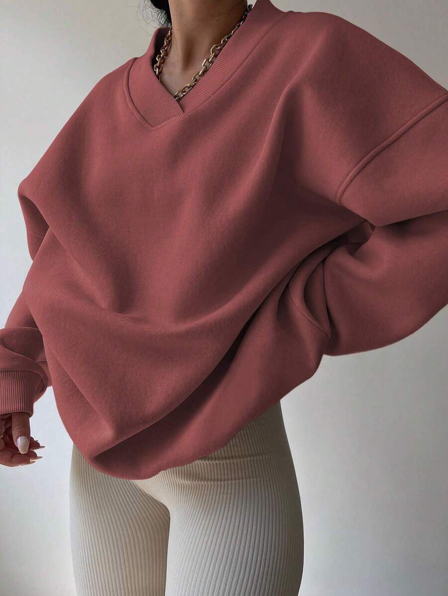 INAWLY Women's Spring And Autumn Loose Fit Casual Pullover With V-Neck And Dropped Shoulders,Ladies Spring/Fall Casual Long Sleeve V Neck Loose Regular Mint Green Drop Shoulder Pullovers Women Hoodies,Long Sleeve Tops Graduation,Back To School Outfits,Graduation,Teacher Outfits For Women,Back To School