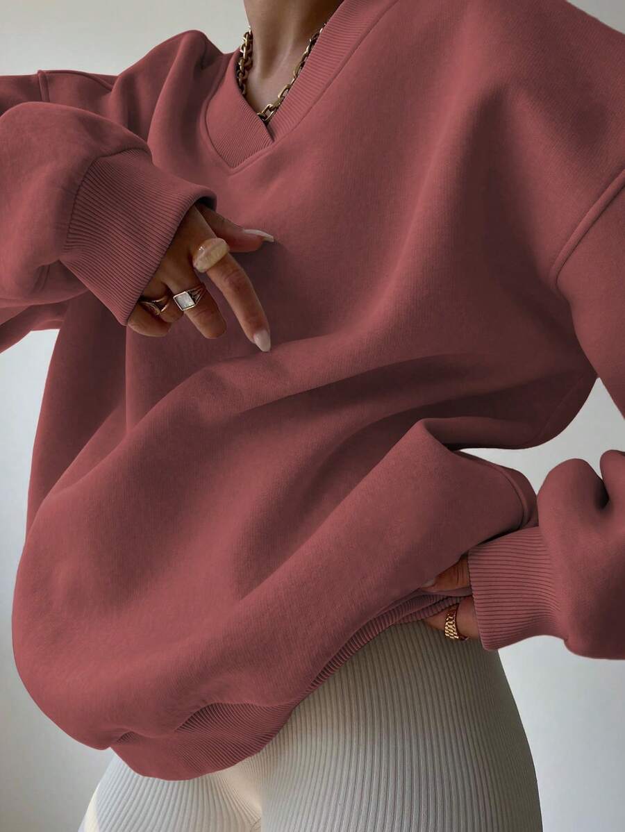 INAWLY Women's Spring And Autumn Loose Fit Casual Pullover With V-Neck And Dropped Shoulders,Ladies Spring/Fall Casual Long Sleeve V Neck Loose Regular Mint Green Drop Shoulder Pullovers Women Hoodies,Long Sleeve Tops Graduation,Back To School Outfits,Graduation,Teacher Outfits For Women,Back To School