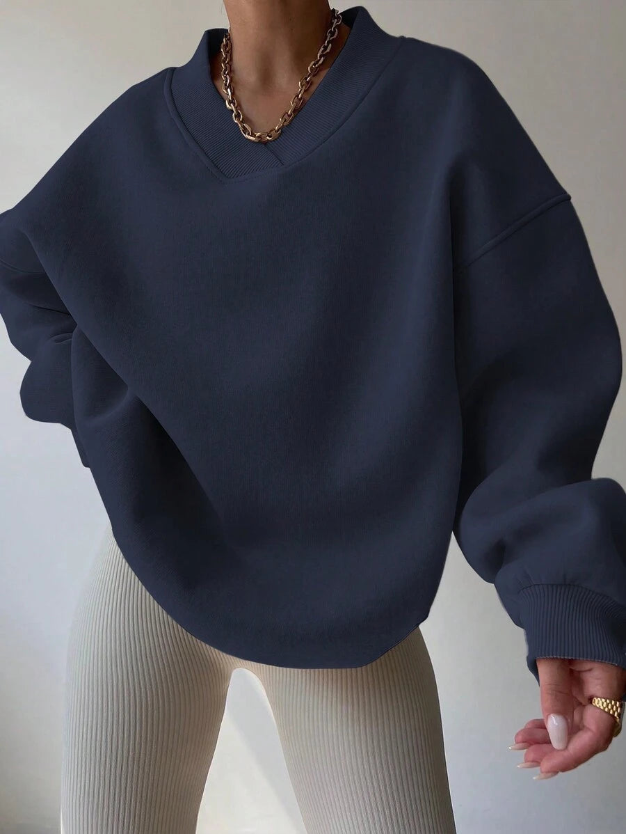 INAWLY Women's Spring And Autumn Loose Fit Casual Pullover With V-Neck And Dropped Shoulders,Ladies Spring/Fall Casual Long Sleeve V Neck Loose Regular Mint Green Drop Shoulder Pullovers Women Hoodies,Long Sleeve Tops Graduation,Back To School Outfits,Graduation,Teacher Outfits For Women,Back To School