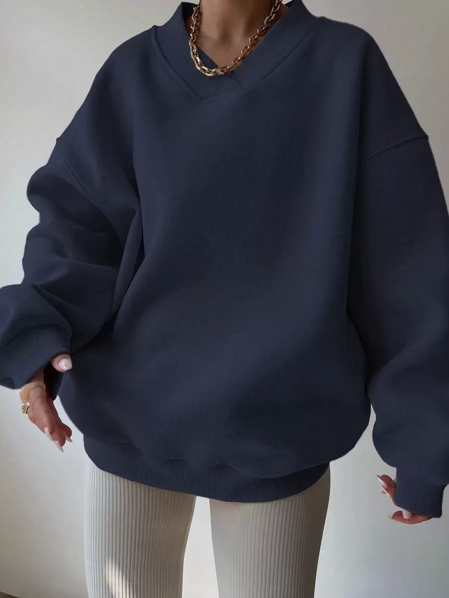 INAWLY Women's Spring And Autumn Loose Fit Casual Pullover With V-Neck And Dropped Shoulders,Ladies Spring/Fall Casual Long Sleeve V Neck Loose Regular Mint Green Drop Shoulder Pullovers Women Hoodies,Long Sleeve Tops Graduation,Back To School Outfits,Graduation,Teacher Outfits For Women,Back To School