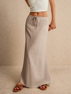 Poéselle Women's Skirt, Floor Length Maxi Skirt, Tie At Waist, Cute Skirt, Low Waist Skirt