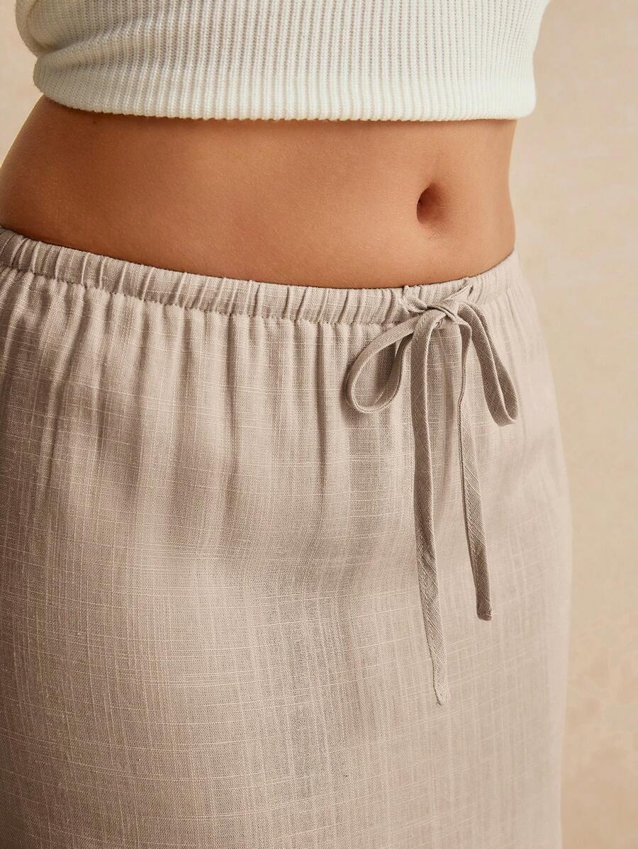 Poéselle Women's Skirt, Floor Length Maxi Skirt, Tie At Waist, Cute Skirt, Low Waist Skirt