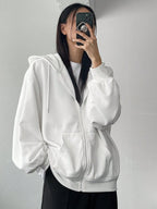 DAZY Women's Zipper Front Hoodie With Drawstring Closure,Long Sleeve Tops,Fall Clothes Sweatshirt Jacket