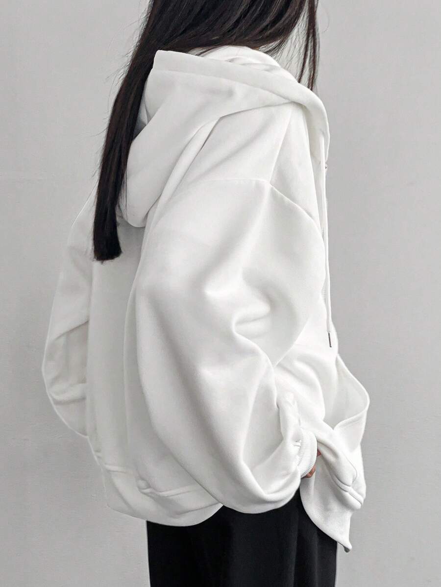 DAZY Women's Zipper Front Hoodie With Drawstring Closure,Long Sleeve Tops,Fall Clothes Sweatshirt Jacket