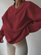 INAWLY Women's Spring And Autumn Loose Fit Casual Pullover With V-Neck And Dropped Shoulders,Ladies Spring/Fall Casual Long Sleeve V Neck Loose Regular Mint Green Drop Shoulder Pullovers Women Hoodies,Long Sleeve Tops Graduation,Back To School Outfits,Graduation,Teacher Outfits For Women,Back To School