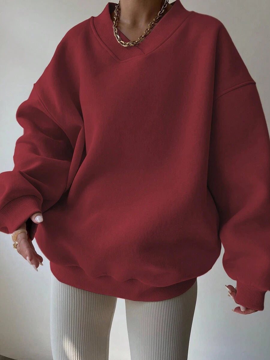 INAWLY Women's Spring And Autumn Loose Fit Casual Pullover With V-Neck And Dropped Shoulders,Ladies Spring/Fall Casual Long Sleeve V Neck Loose Regular Mint Green Drop Shoulder Pullovers Women Hoodies,Long Sleeve Tops Graduation,Back To School Outfits,Graduation,Teacher Outfits For Women,Back To School