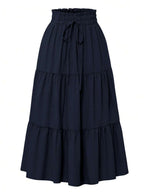 Women's Ditsy Floral Layered Ruffle Elastic Waist Vacation Skirt