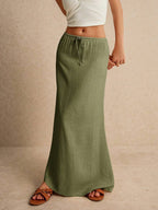 Poéselle Women's Skirt, Floor Length Maxi Skirt, Tie At Waist, Cute Skirt, Low Waist Skirt