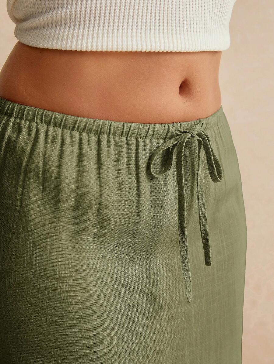 Poéselle Women's Skirt, Floor Length Maxi Skirt, Tie At Waist, Cute Skirt, Low Waist Skirt