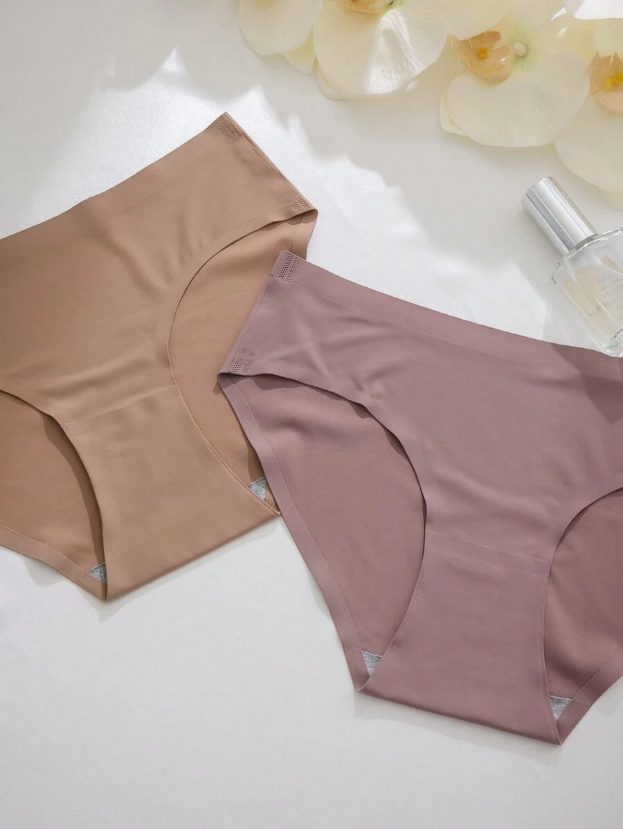 9pcs/Set Women Plain Minimalist Style Triangle Briefs, Casual Everyday Underwear