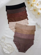 9pcs/Set Women Plain Minimalist Style Triangle Briefs, Casual Everyday Underwear