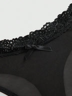 ROMWE J-Fashion 3pcs Y2K Harajuku Leopard Print Mesh & Lace Trim Women Narrow Band Brief Panty Set