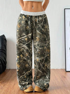 SHEIN Tall CURVE Plus Size Women's Spring/Summer Fashion Hip-Hop Sportswear Wide Leg Fold Waistband Pants Valentine's Day