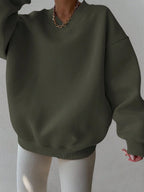 INAWLY Women's Spring And Autumn Loose Fit Casual Pullover With V-Neck And Dropped Shoulders,Ladies Spring/Fall Casual Long Sleeve V Neck Loose Regular Mint Green Drop Shoulder Pullovers Women Hoodies,Long Sleeve Tops Graduation,Back To School Outfits,Graduation,Teacher Outfits For Women,Back To School