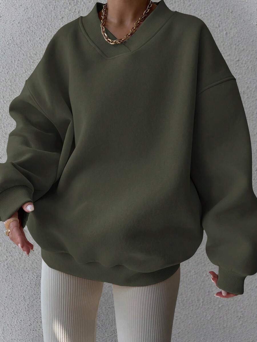 INAWLY Women's Spring And Autumn Loose Fit Casual Pullover With V-Neck And Dropped Shoulders,Ladies Spring/Fall Casual Long Sleeve V Neck Loose Regular Mint Green Drop Shoulder Pullovers Women Hoodies,Long Sleeve Tops Graduation,Back To School Outfits,Graduation,Teacher Outfits For Women,Back To School