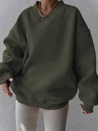 INAWLY Women's Spring And Autumn Loose Fit Casual Pullover With V-Neck And Dropped Shoulders,Ladies Spring/Fall Casual Long Sleeve V Neck Loose Regular Mint Green Drop Shoulder Pullovers Women Hoodies,Long Sleeve Tops Graduation,Back To School Outfits,Graduation,Teacher Outfits For Women,Back To School