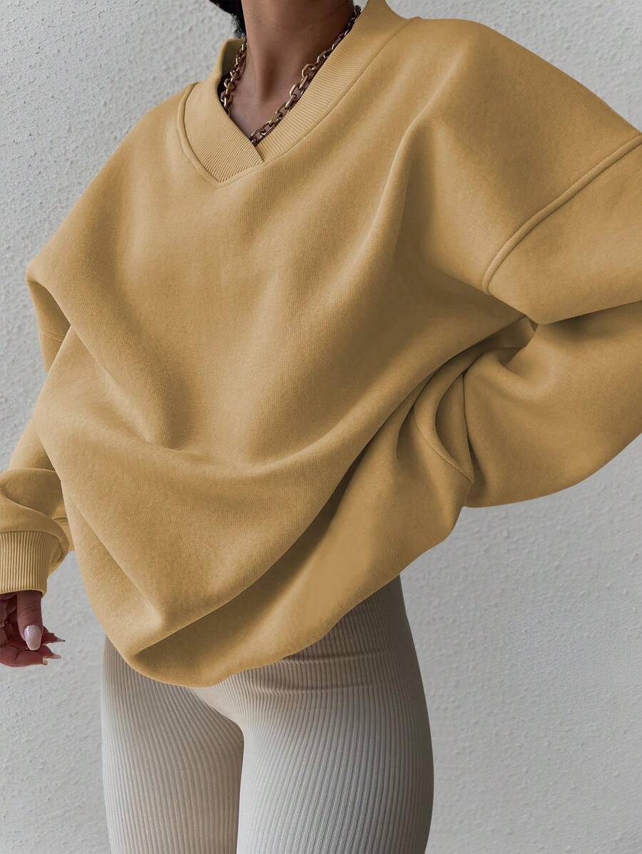 INAWLY Women's Spring And Autumn Loose Fit Casual Pullover With V-Neck And Dropped Shoulders,Ladies Spring/Fall Casual Long Sleeve V Neck Loose Regular Mint Green Drop Shoulder Pullovers Women Hoodies,Long Sleeve Tops Graduation,Back To School Outfits,Graduation,Teacher Outfits For Women,Back To School