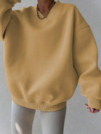 INAWLY Women's Spring And Autumn Loose Fit Casual Pullover With V-Neck And Dropped Shoulders,Ladies Spring/Fall Casual Long Sleeve V Neck Loose Regular Mint Green Drop Shoulder Pullovers Women Hoodies,Long Sleeve Tops Graduation,Back To School Outfits,Graduation,Teacher Outfits For Women,Back To School