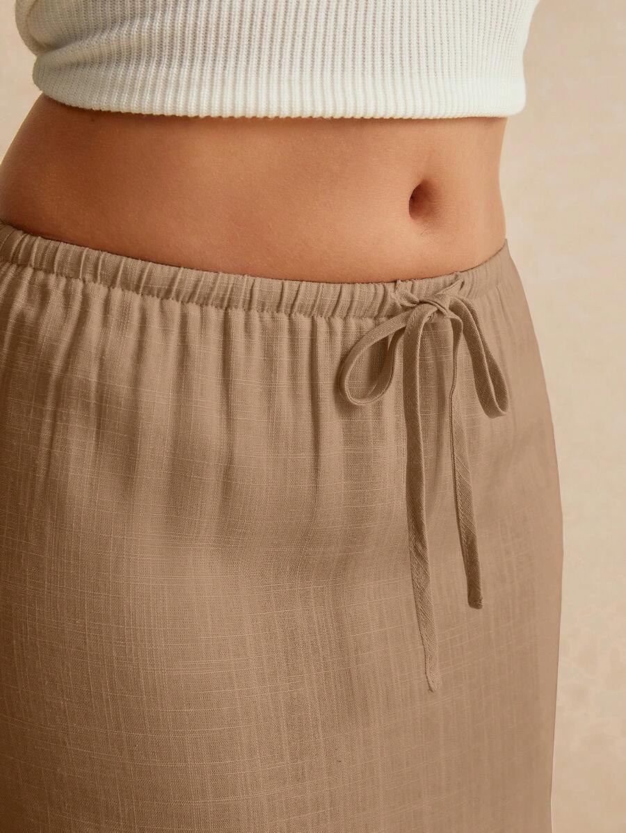 Poéselle Women's Skirt, Floor Length Maxi Skirt, Tie At Waist, Cute Skirt, Low Waist Skirt
