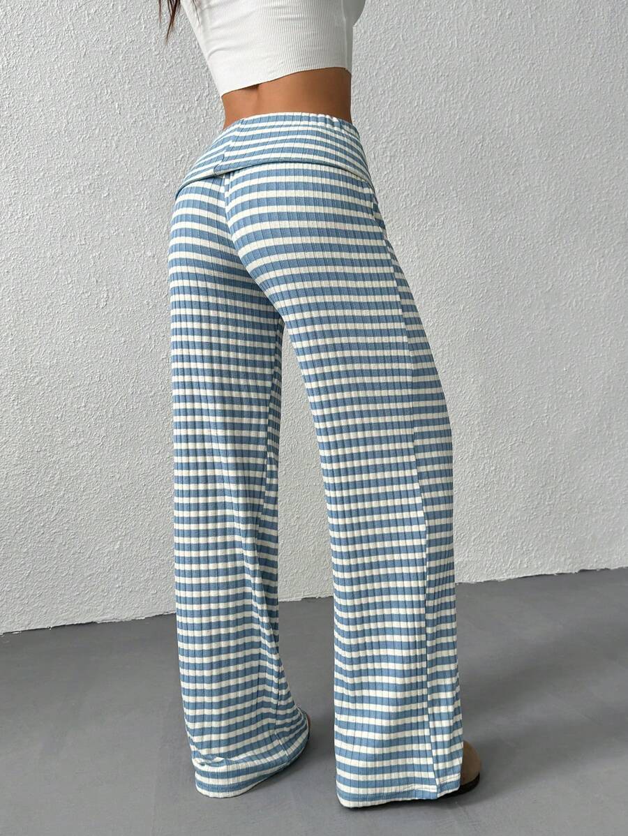 CovetEZ Women's Striped Straight Leg Loose Casual Versatile Pants Women Wide Leg Pants