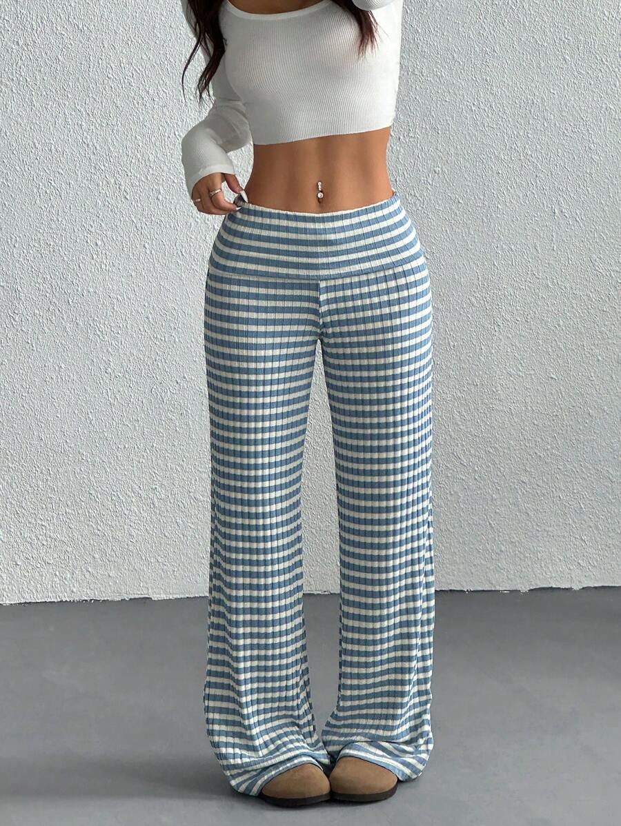 CovetEZ Women's Striped Straight Leg Loose Casual Versatile Pants Women Wide Leg Pants