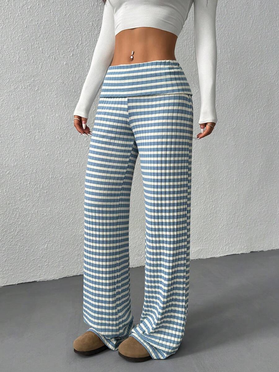 CovetEZ Women's Striped Straight Leg Loose Casual Versatile Pants Women Wide Leg Pants