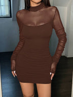 SHEIN EZwear Black Mesh Knit Camisole 2 In 1 Dress